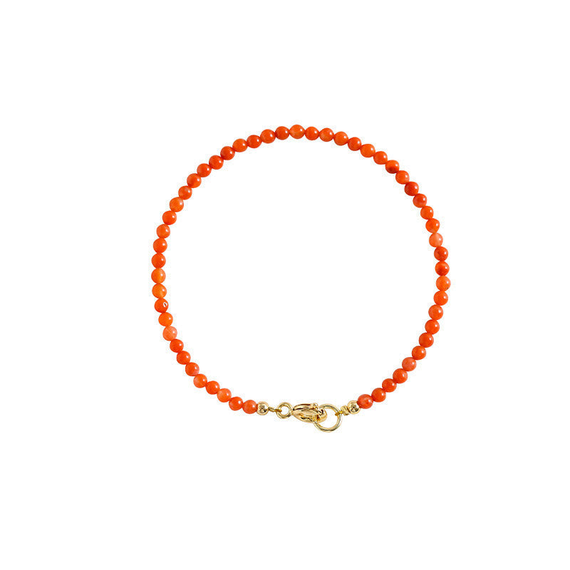 Natural Cherry Persimmon Red Agate Ultra-thin Beads Confidence Bracelet