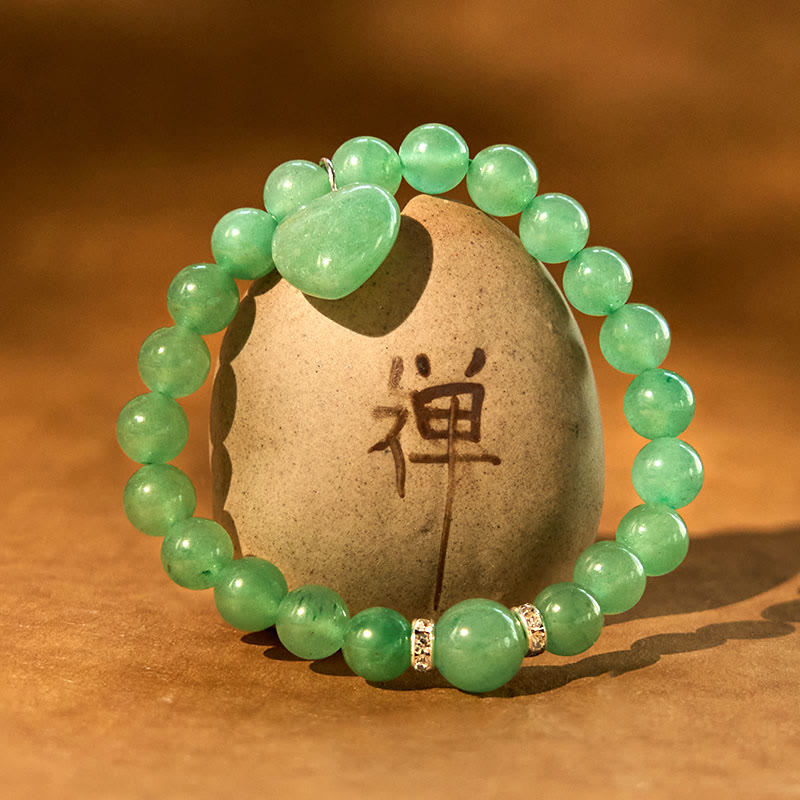 Various Crystal Green Aventurine Love Heart Balance Bracelet