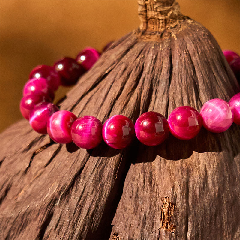 Natural Red Tiger Eye Beaded Grounding Bracelet