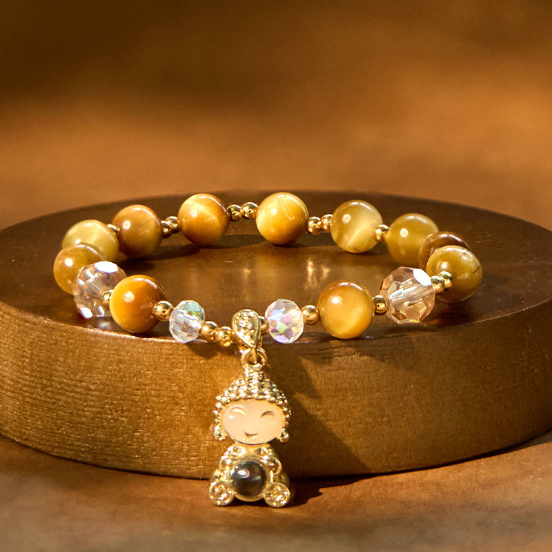 Yellow Tiger Eye Meditation Buddha Protection Bracelet