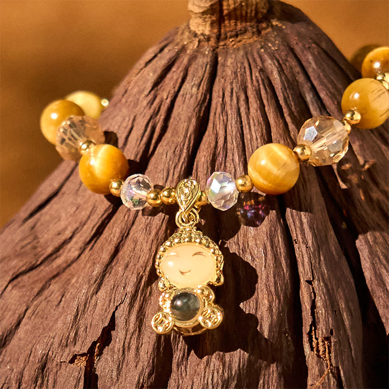 Yellow Tiger Eye Meditation Buddha Protection Bracelet