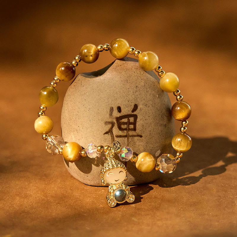 Yellow Tiger Eye Meditation Buddha Protection Bracelet