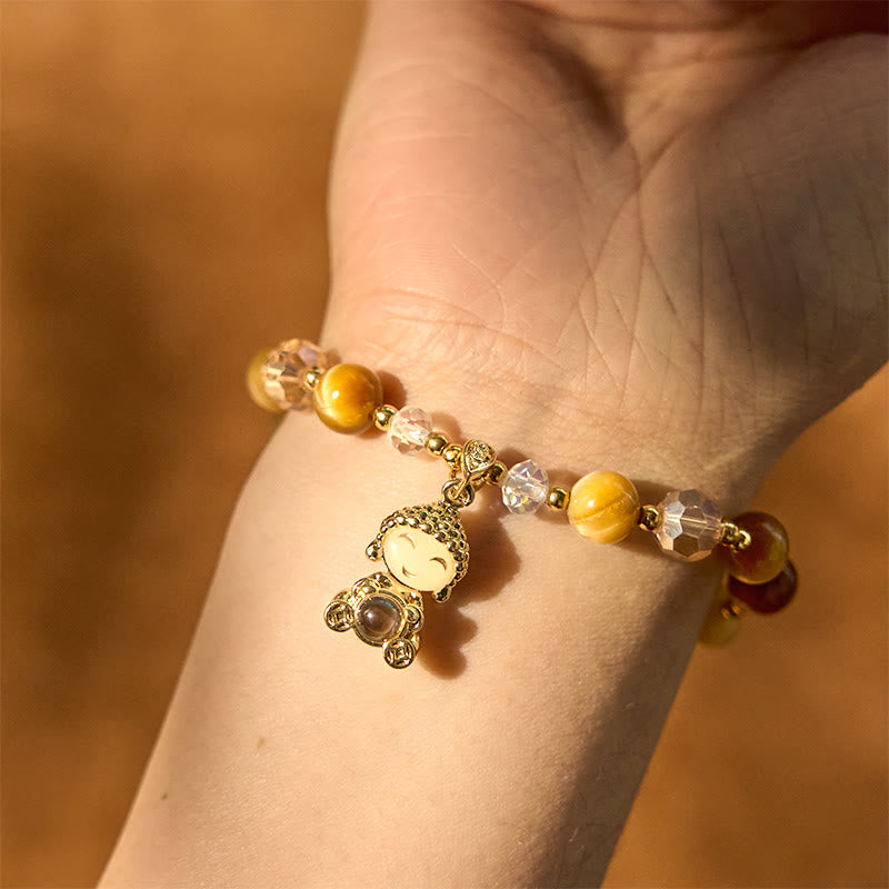 Yellow Tiger Eye Meditation Buddha Protection Bracelet