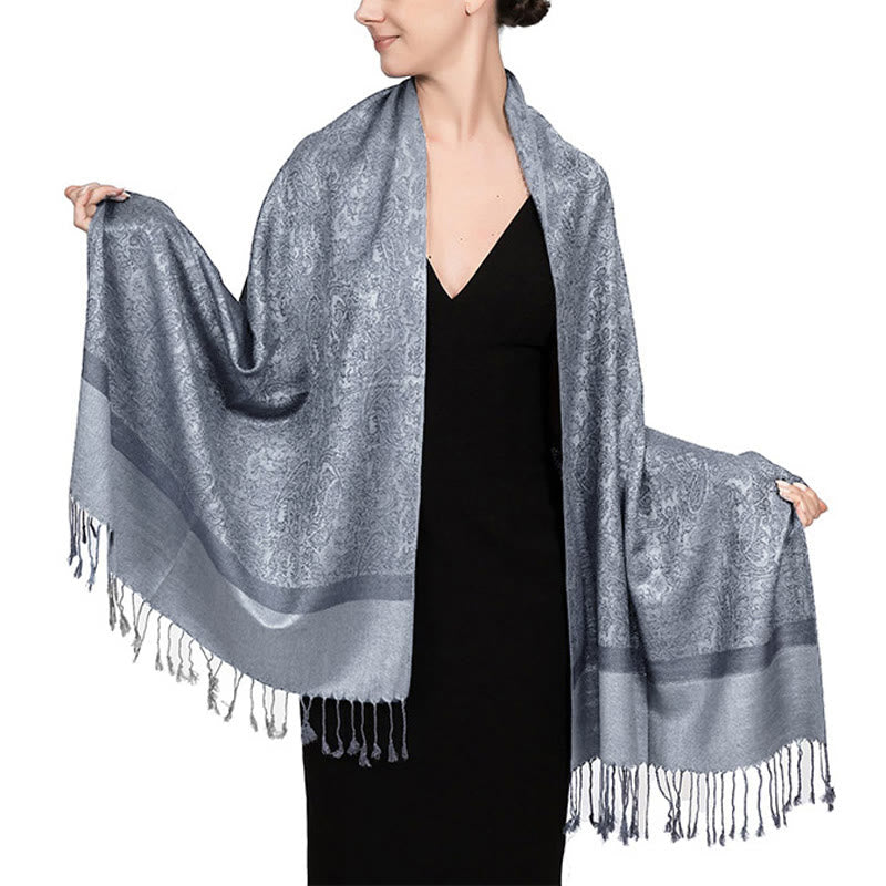 Tibetan Cashew Jacquard Tassels Shawl Spring Fall Winter Warm Cozy Scarf Wrap