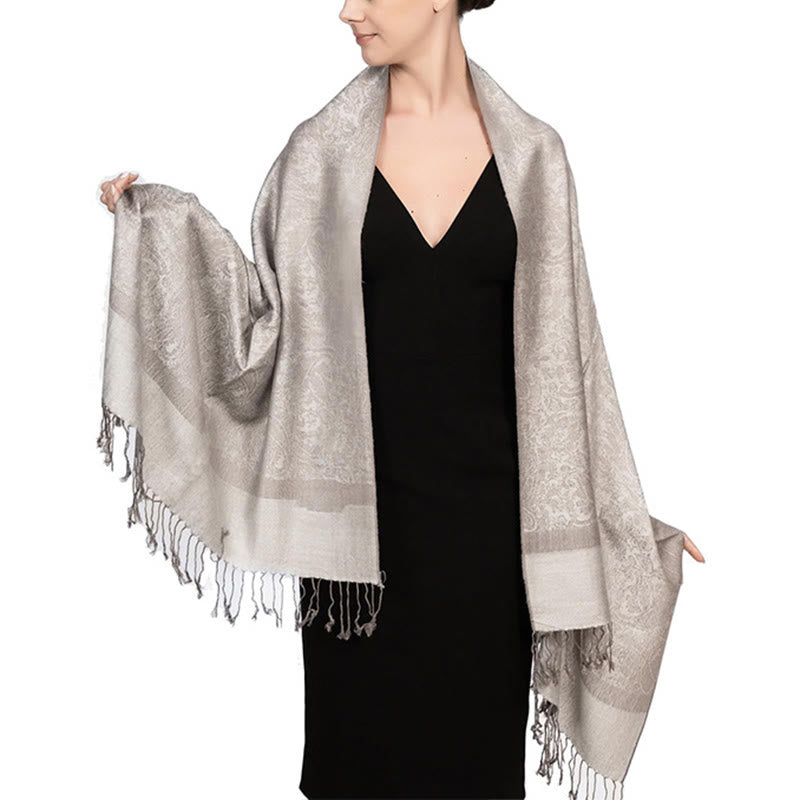 Tibetan Cashew Jacquard Tassels Shawl Spring Fall Winter Warm Cozy Scarf Wrap