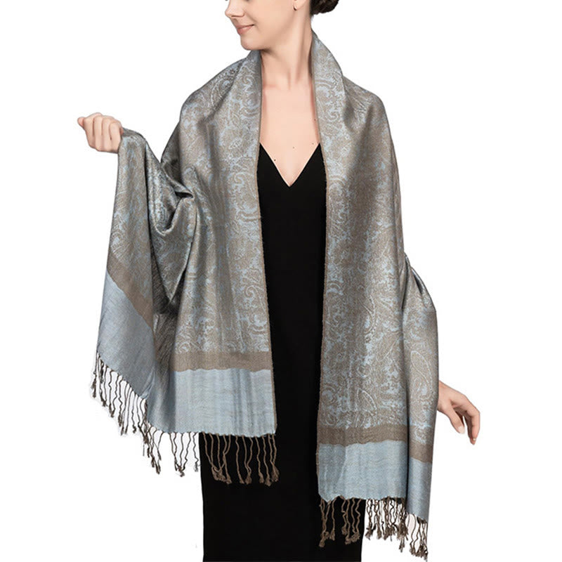 Tibetan Cashew Jacquard Tassels Shawl Spring Fall Winter Warm Cozy Scarf Wrap
