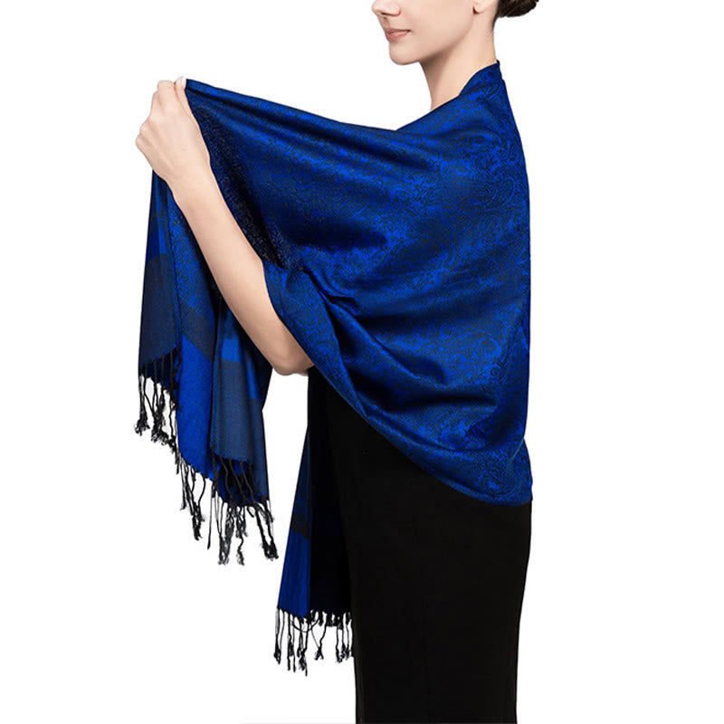 Tibetan Cashew Jacquard Tassels Shawl Spring Fall Winter Warm Cozy Scarf Wrap