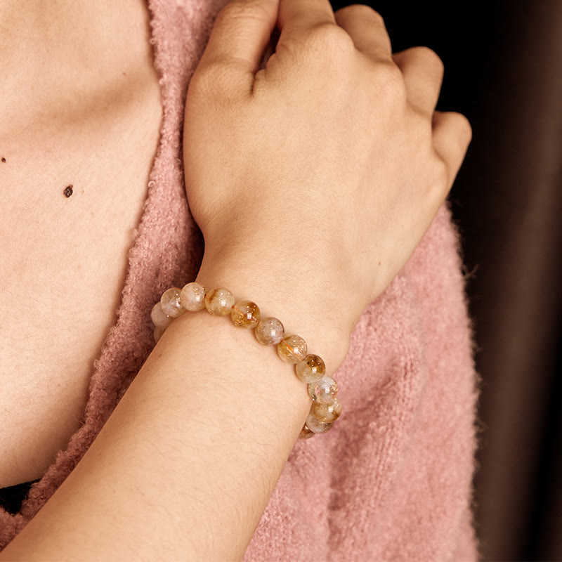 Natural Citrine Snowflake Crystal Prosperity Bracelet