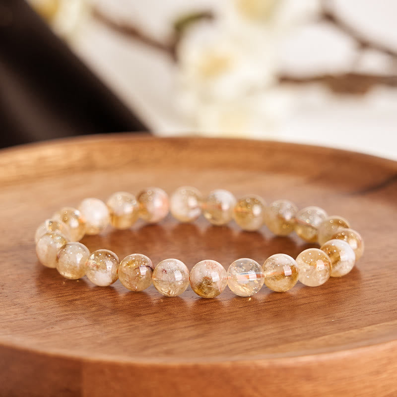 Natural Citrine Snowflake Crystal Prosperity Bracelet