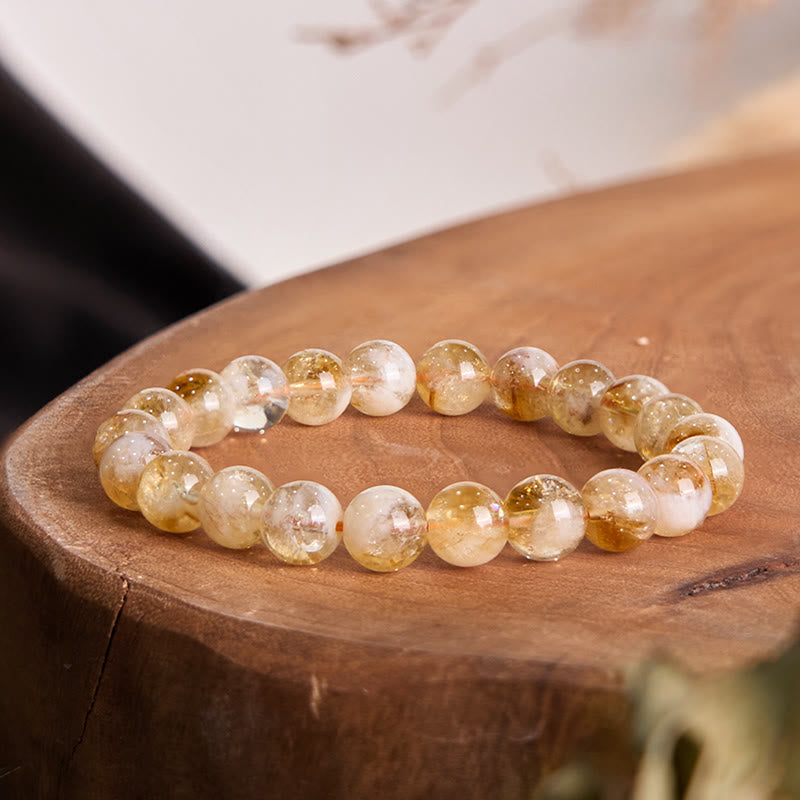 Natural Citrine Snowflake Crystal Prosperity Bracelet