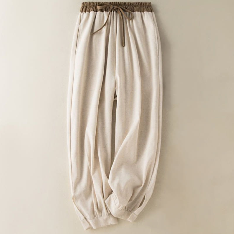 Breathable Cotton Drawstring Meditation Harem Pants