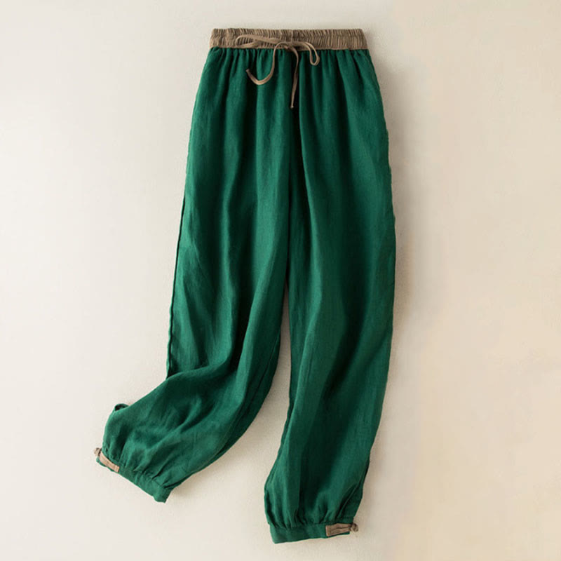 Breathable Cotton Drawstring Meditation Harem Pants