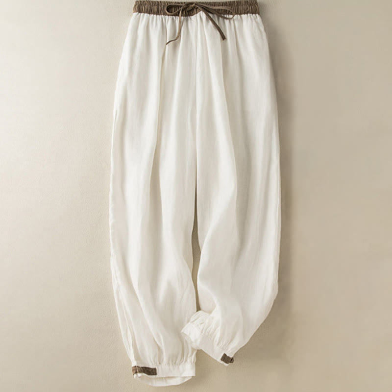 Breathable Cotton Drawstring Meditation Harem Pants