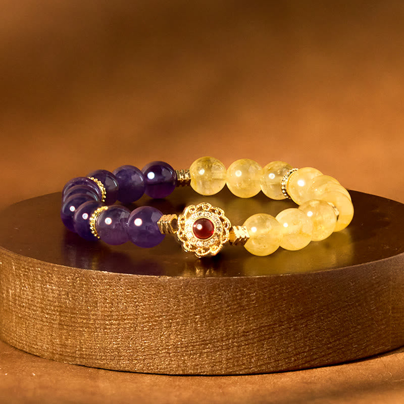 Citrine Amethyst Pleasure Bracelet