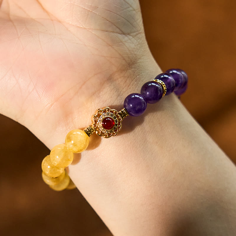 Citrine Amethyst Pleasure Bracelet