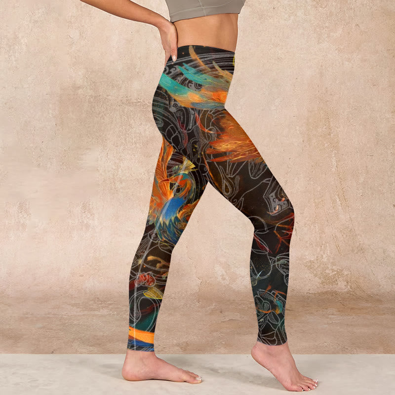 Vibrant Phoenix Gym Leggings Women's Yoga Pants