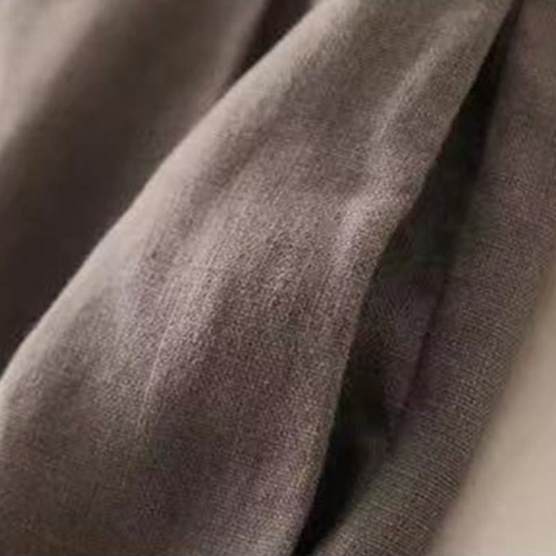 Casual Plain Color Lace-up Cotton Linen Women's Wide Leg Pants