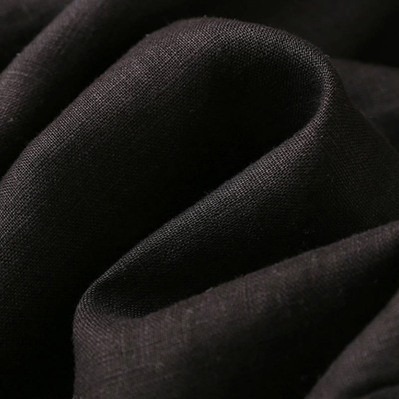 Casual Plain Color Lace-up Cotton Linen Women's Wide Leg Pants