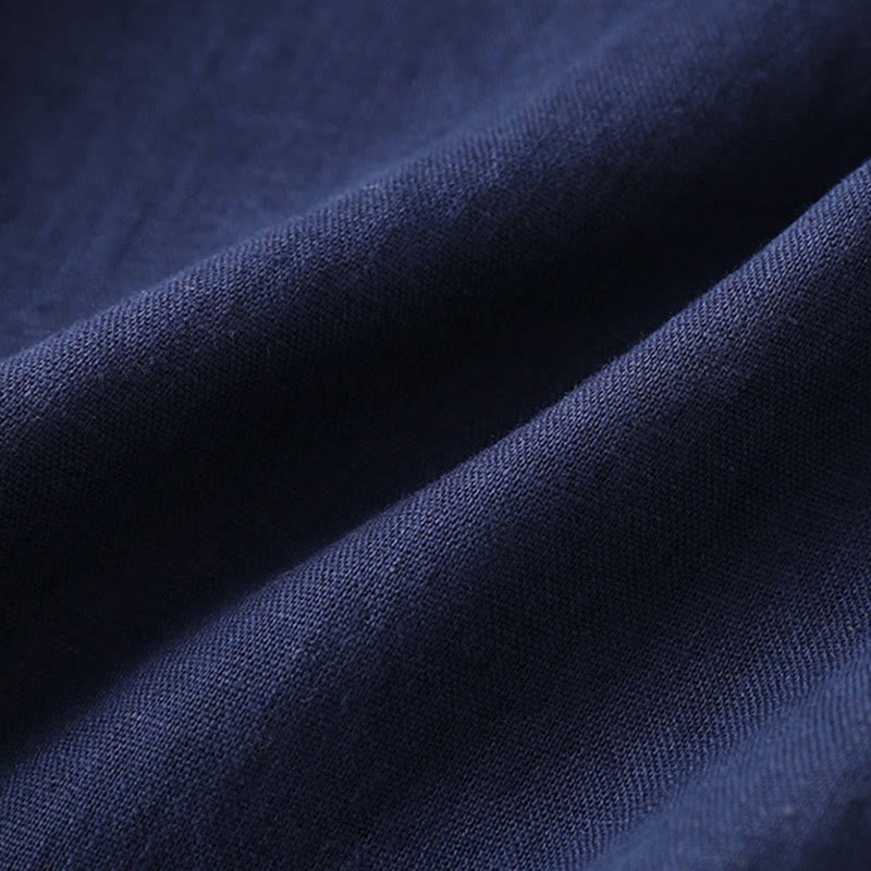 Casual Plain Color Lace-up Cotton Linen Women's Wide Leg Pants