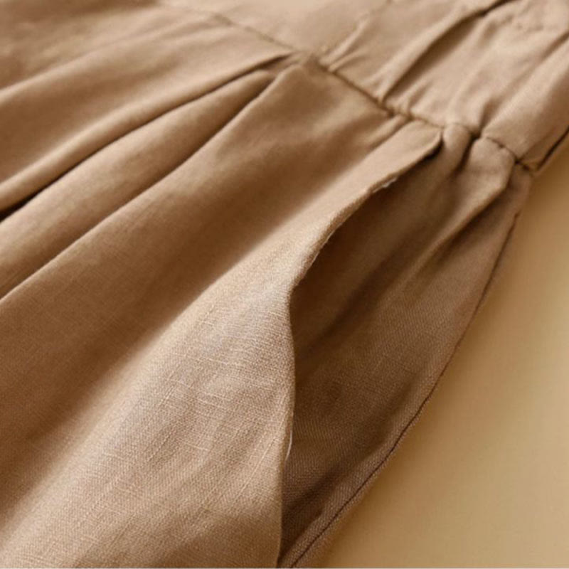 Cotton Linen Wide Leg Mindful Pleated Shorts
