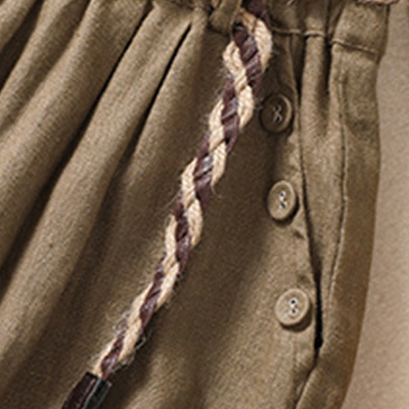 Breathable Cotton Linen Wide-Leg Meditation Shorts