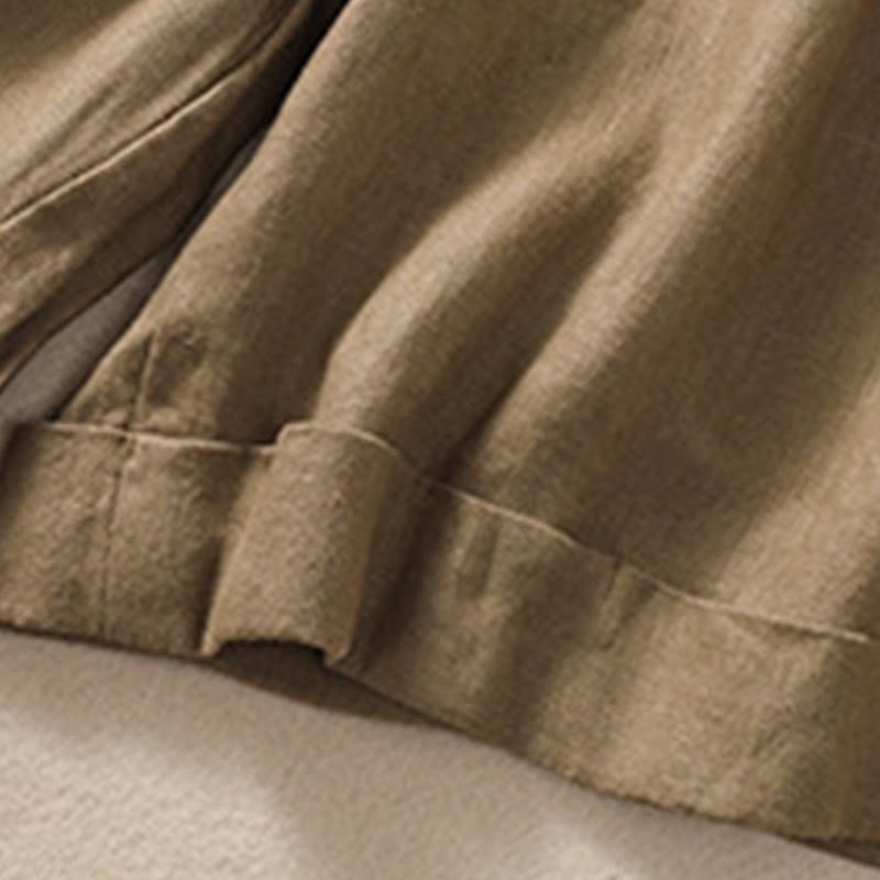 Breathable Cotton Linen Wide-Leg Meditation Shorts