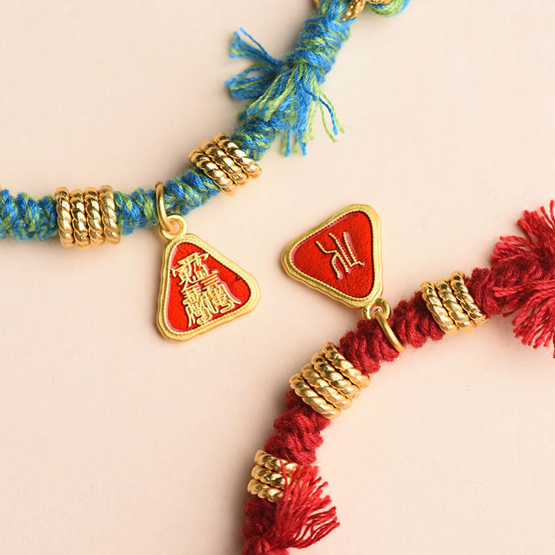 Tibetan String Zakiram Goddess Of Wealth Flower Tassel Protection Bracelet