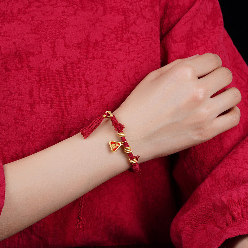 Tibetan String Zakiram Goddess Of Wealth Flower Tassel Protection Bracelet