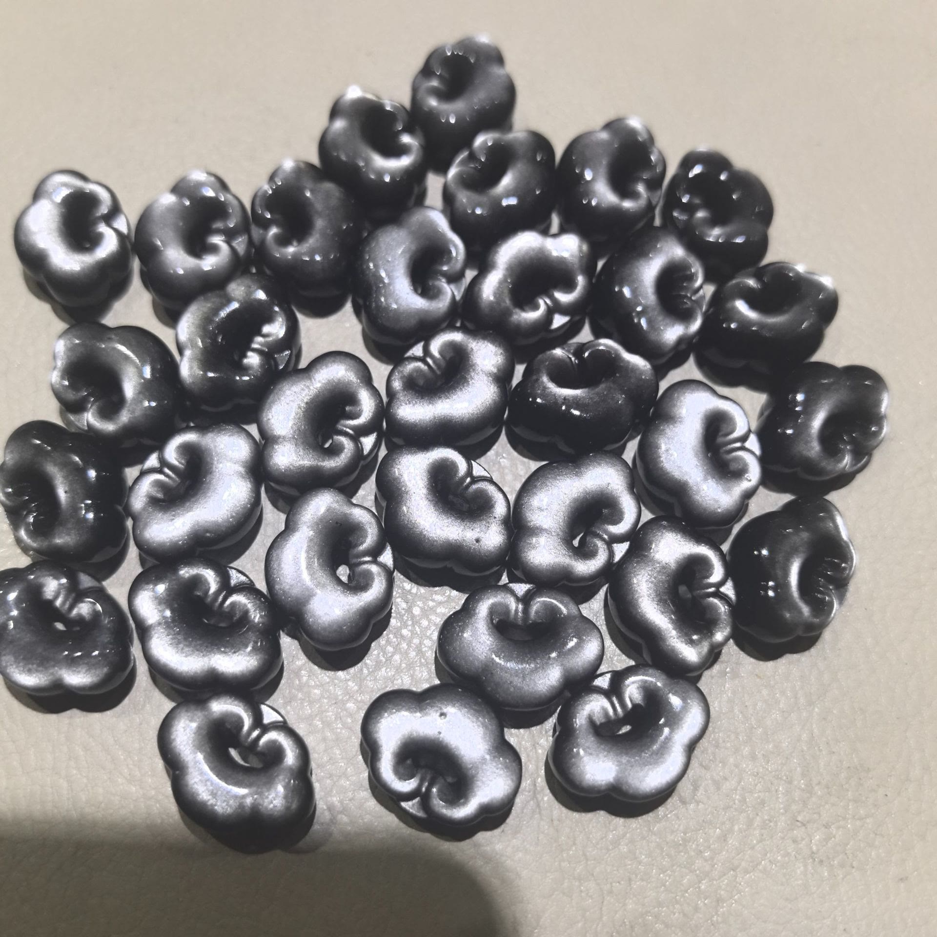 Natural Silver Sheen Obsidian Auspicious Clouds Protection Soothing Necklace Pendant