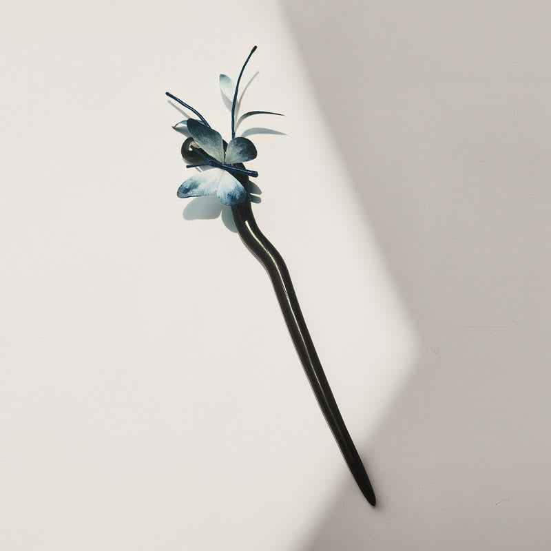 Handmade Velvet Flower Mulberry Silk Butterfly Brooch Hairpin