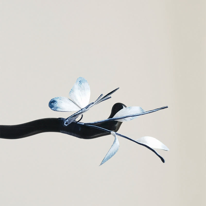 Handmade Velvet Flower Mulberry Silk Butterfly Brooch Hairpin