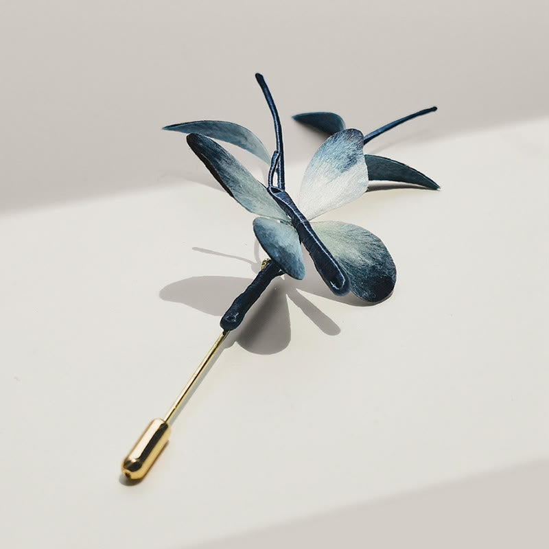 Handmade Velvet Flower Mulberry Silk Butterfly Brooch Hairpin