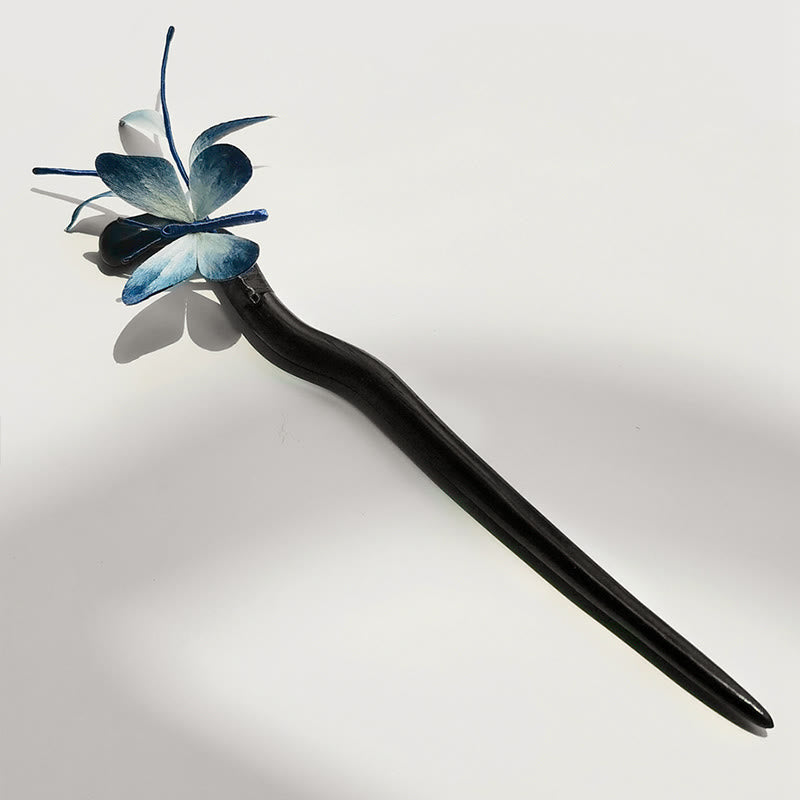 Handmade Velvet Flower Mulberry Silk Butterfly Brooch Hairpin