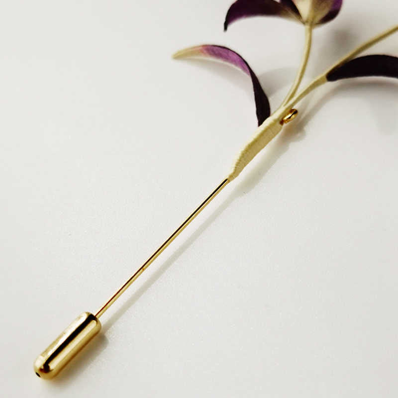 Handmade Velvet Flower Mulberry Silk Orchid Flower Brooch