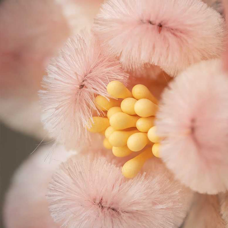 Handmade Yangzhou Velvet Flower Mulberry Silk Peach Blossom Brooch