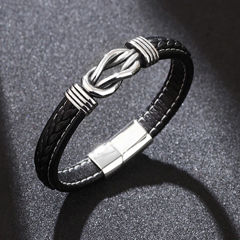 Fashion Titanium Steel Leather Strengthen Bracelet