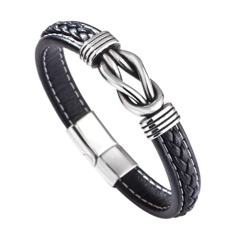 Fashion Titanium Steel Leather Strengthen Bracelet