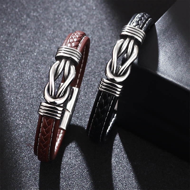 Fashion Titanium Steel Leather Strengthen Bracelet