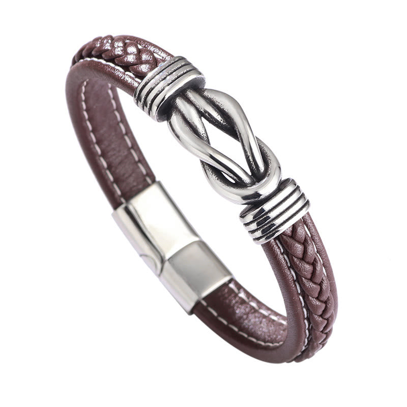 Fashion Titanium Steel Leather Strengthen Bracelet