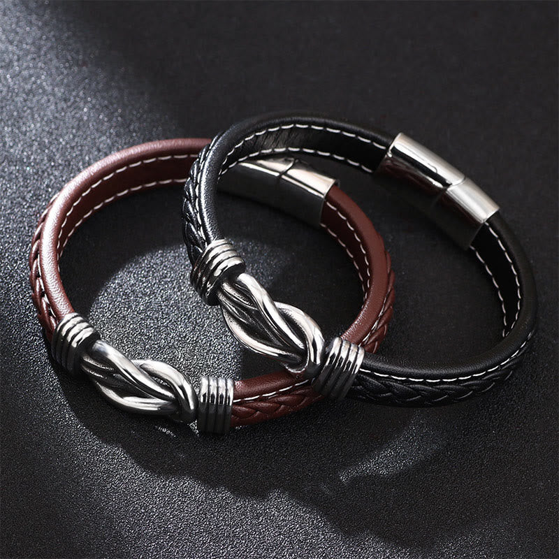 Fashion Titanium Steel Leather Strengthen Bracelet