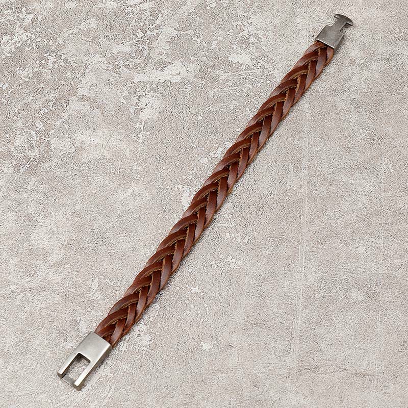 Vintage Leather Braided Buckle Strength Bracelet