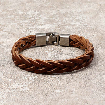 Vintage Leather Braided Buckle Strength Bracelet