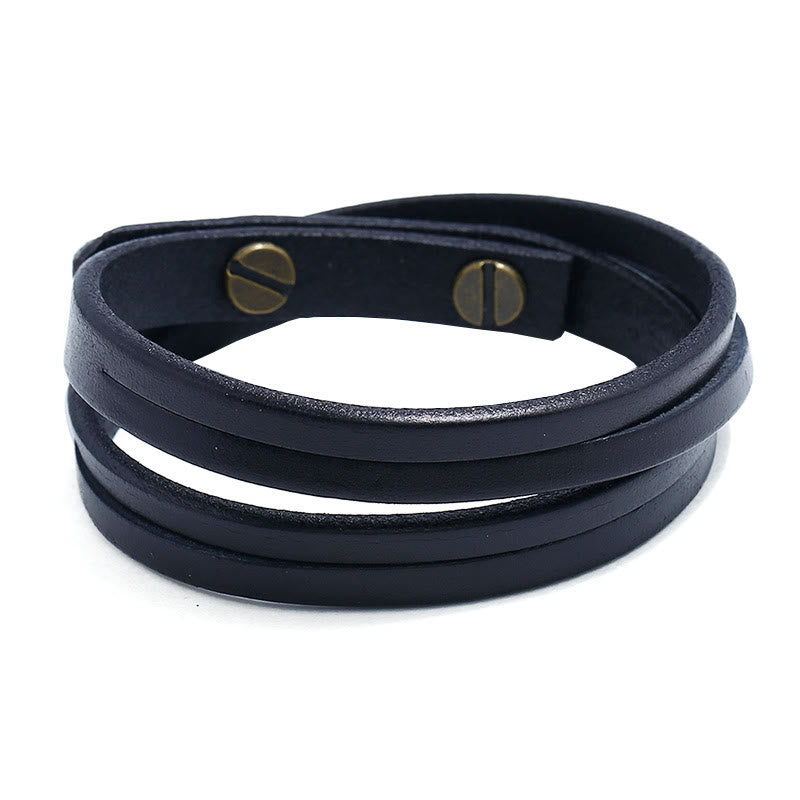 Vintage Multi-layer Leather Strength Buckle Bracelet