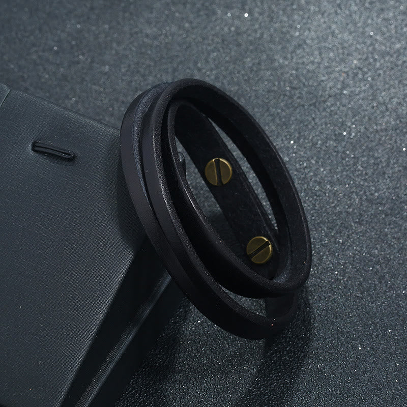 Vintage Multi-layer Leather Strength Buckle Bracelet