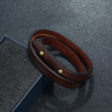 Vintage Multi-layer Leather Strength Buckle Bracelet