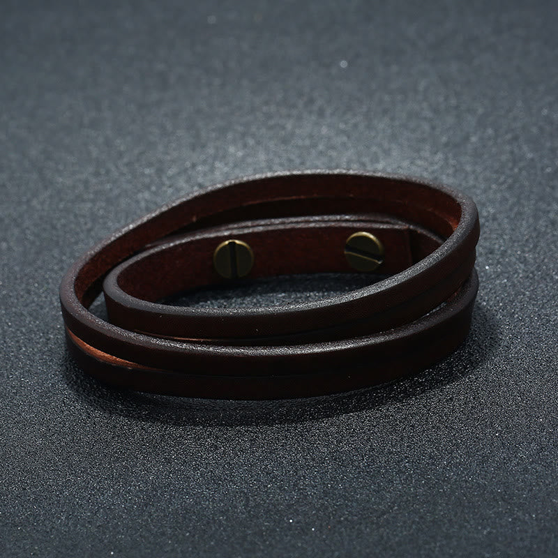Vintage Multi-layer Leather Strength Buckle Bracelet