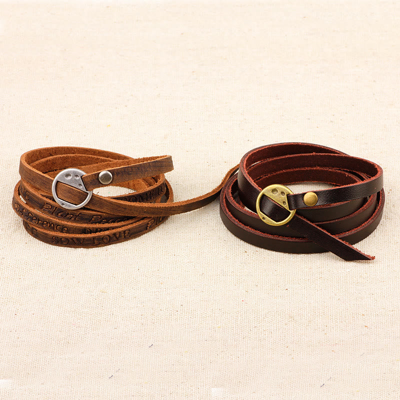 Vintage Multi-layer Leather Buckle Confidence Bracelet