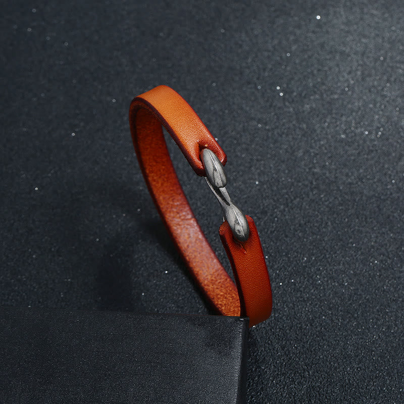 Vintage Leather Plain Strength Buckle Bracelet