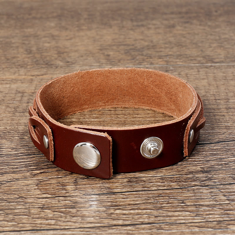 Vintage Weaving Leather Adjustable Buckle Strengthen Bracelet