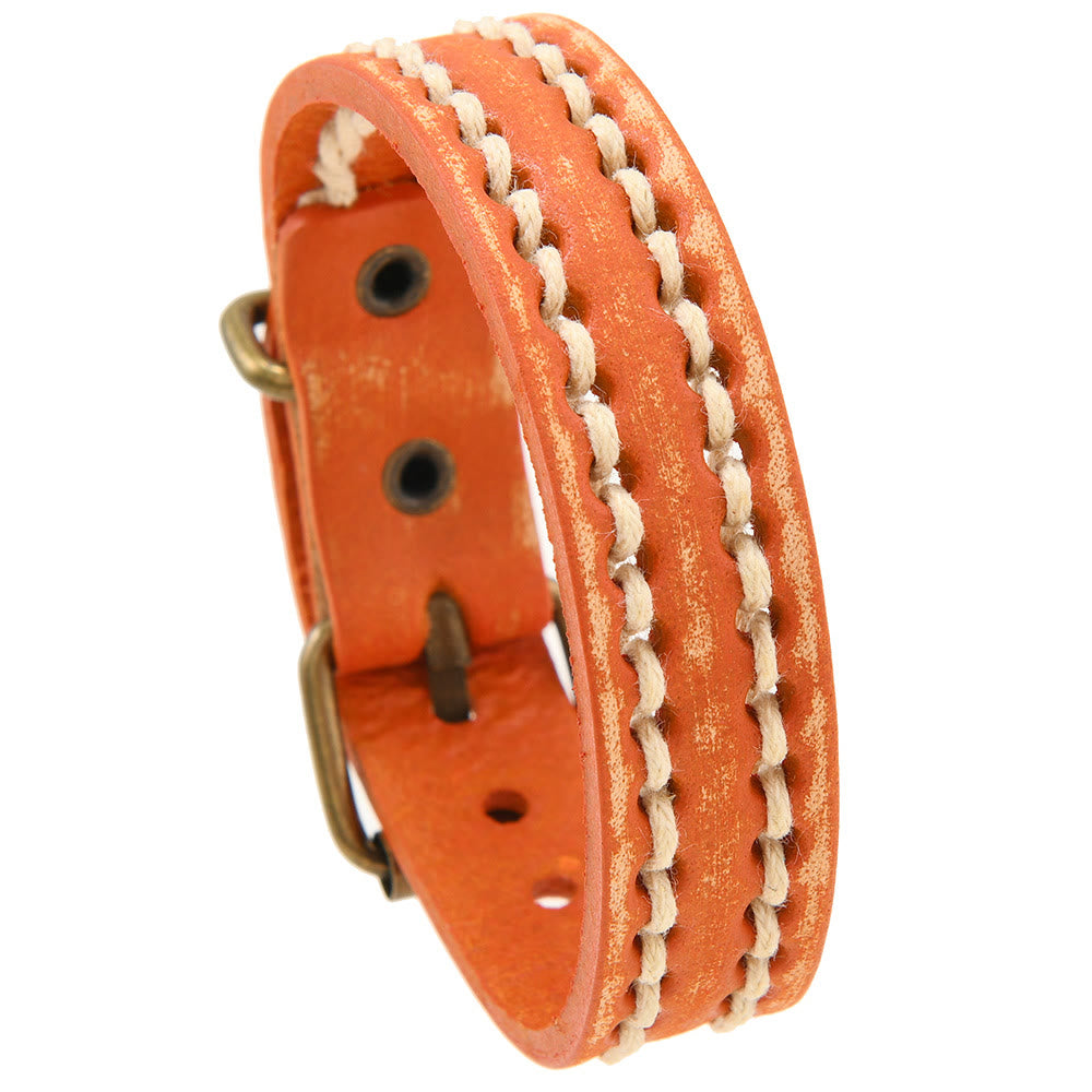 Vintage Leather Adjustable Buckle Strengthen Bracelet
